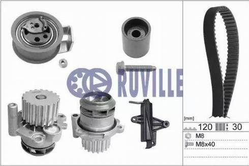 Ruville 55494731 - Водна помпа+ к-кт ангренажен ремък vvparts.bg