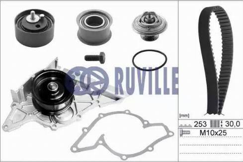 Ruville 55490702 - Водна помпа+ к-кт ангренажен ремък vvparts.bg