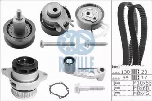 Ruville 55456702 - Водна помпа+ к-кт ангренажен ремък vvparts.bg