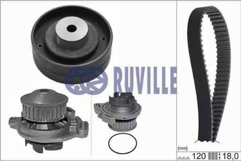 Ruville 55401701 - Водна помпа+ к-кт ангренажен ремък vvparts.bg