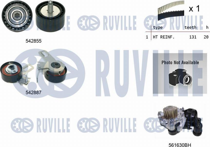 Ruville 5504972 - Водна помпа+ к-кт ангренажен ремък vvparts.bg