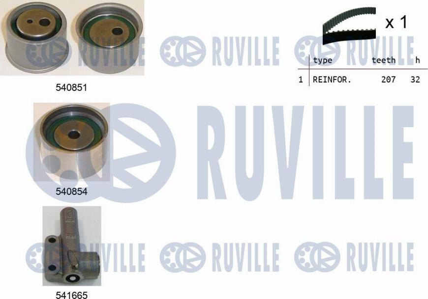 Ruville 550442 - Комплект ангренажен ремък vvparts.bg