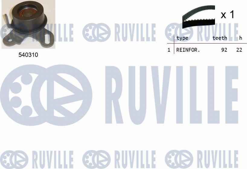 Ruville 550450 - Комплект ангренажен ремък vvparts.bg