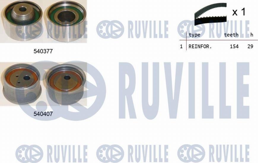 Ruville 550458 - Комплект ангренажен ремък vvparts.bg