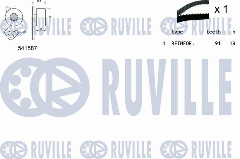 Ruville 550460 - Комплект ангренажен ремък vvparts.bg