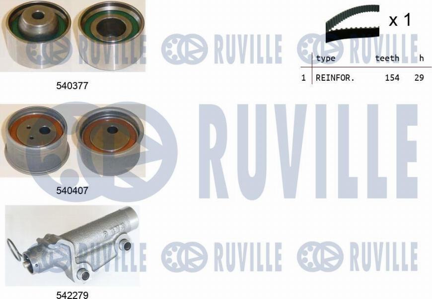 Ruville 550463 - Комплект ангренажен ремък vvparts.bg