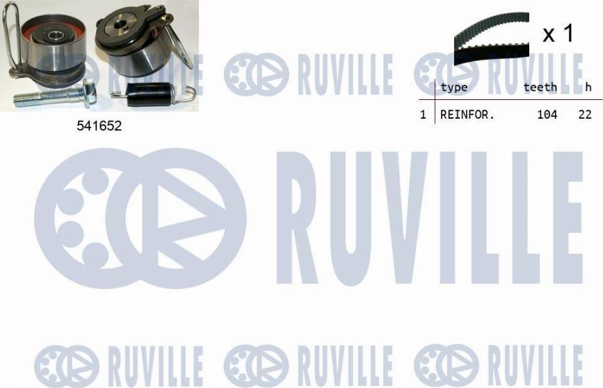 Ruville 550409 - Комплект ангренажен ремък vvparts.bg