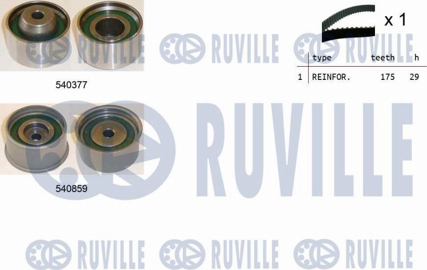 Ruville 550405 - Комплект ангренажен ремък vvparts.bg