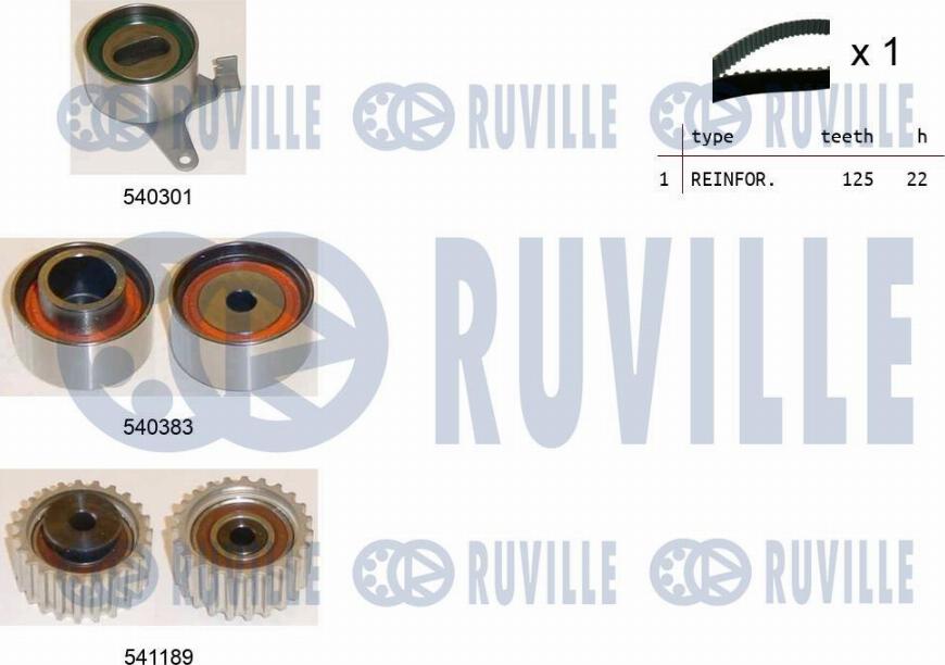 Ruville 550407 - Комплект ангренажен ремък vvparts.bg