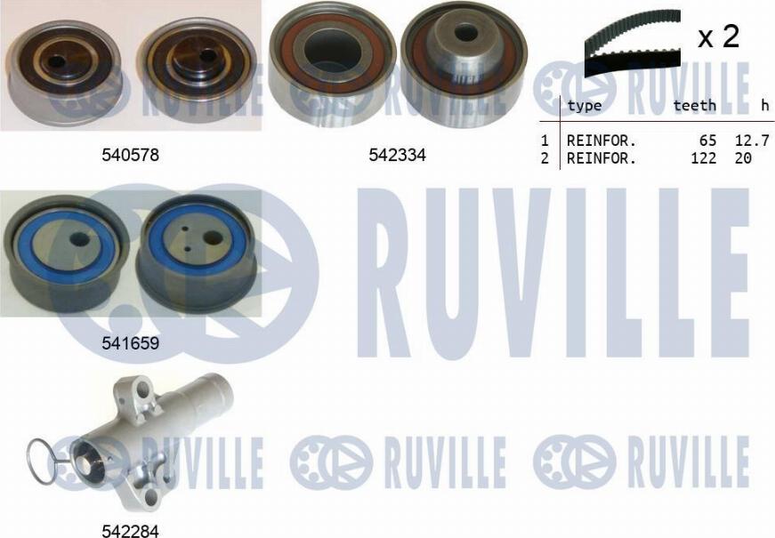 Ruville 550410 - Комплект ангренажен ремък vvparts.bg