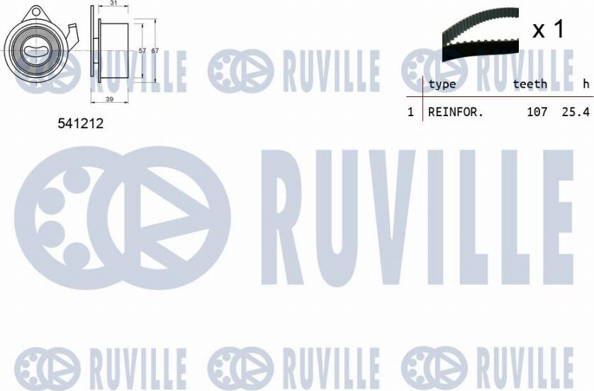 Ruville 550417 - Комплект ангренажен ремък vvparts.bg