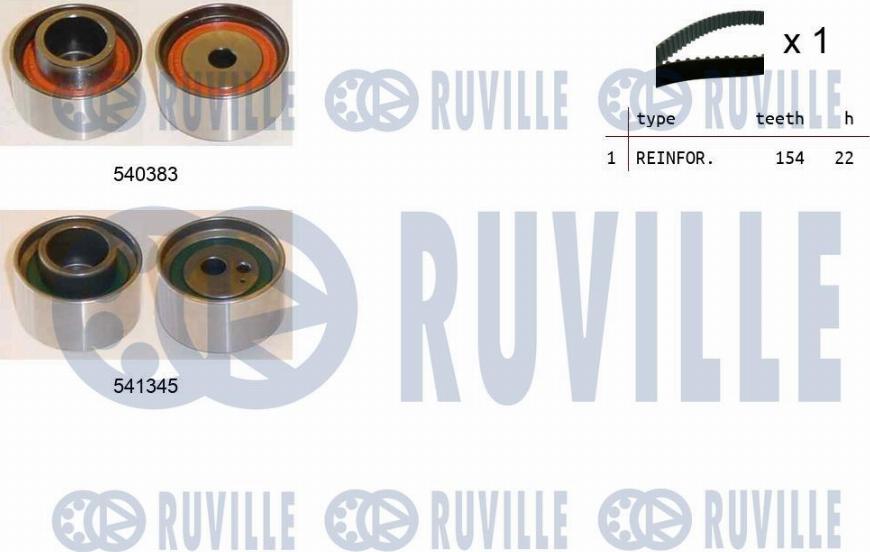 Ruville 550438 - Комплект ангренажен ремък vvparts.bg