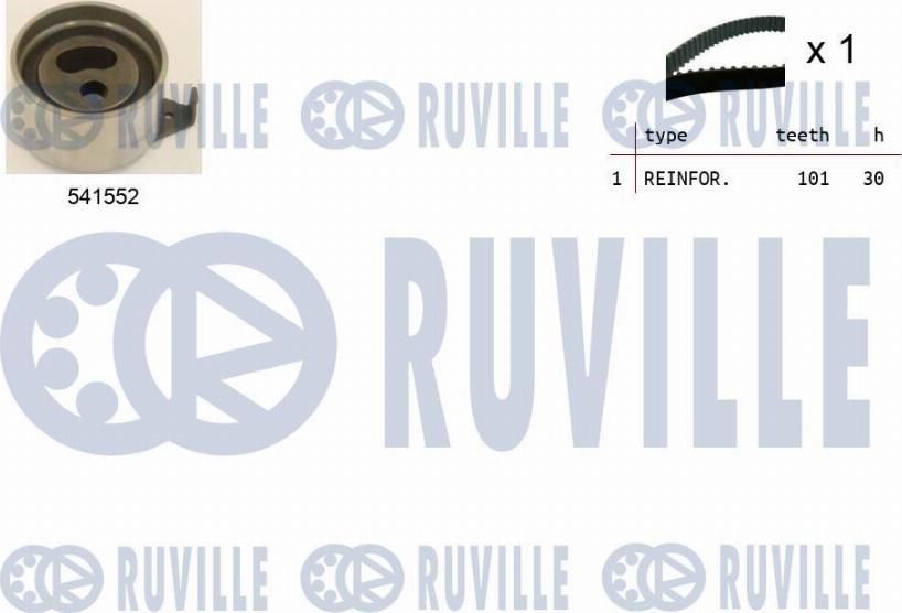 Ruville 550428 - Комплект ангренажен ремък vvparts.bg