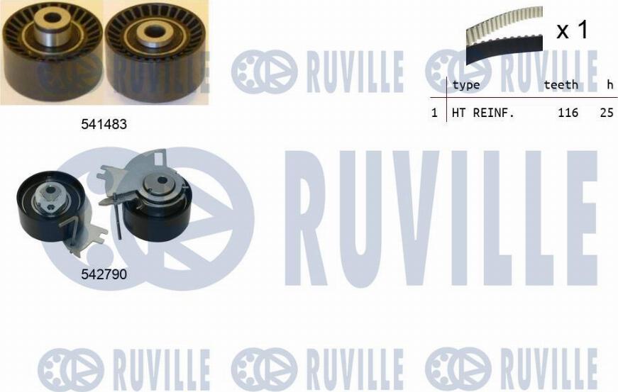 Ruville 550427 - Комплект ангренажен ремък vvparts.bg