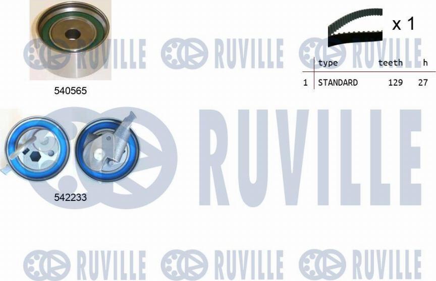 Ruville 550478 - Комплект ангренажен ремък vvparts.bg