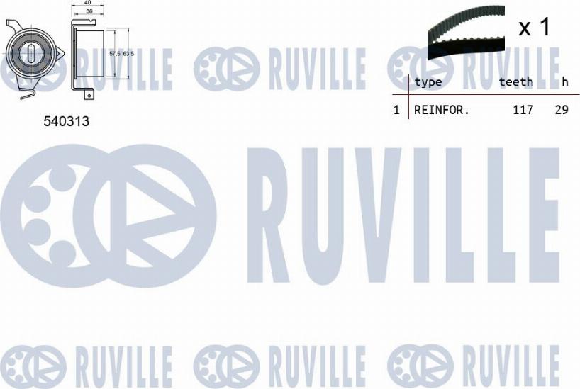 Ruville 550473 - Комплект ангренажен ремък vvparts.bg