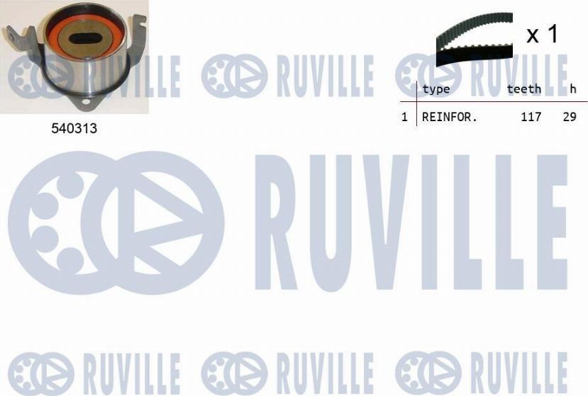 Ruville 550473 - Комплект ангренажен ремък vvparts.bg