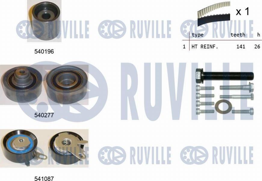 Ruville 550504 - Комплект ангренажен ремък vvparts.bg