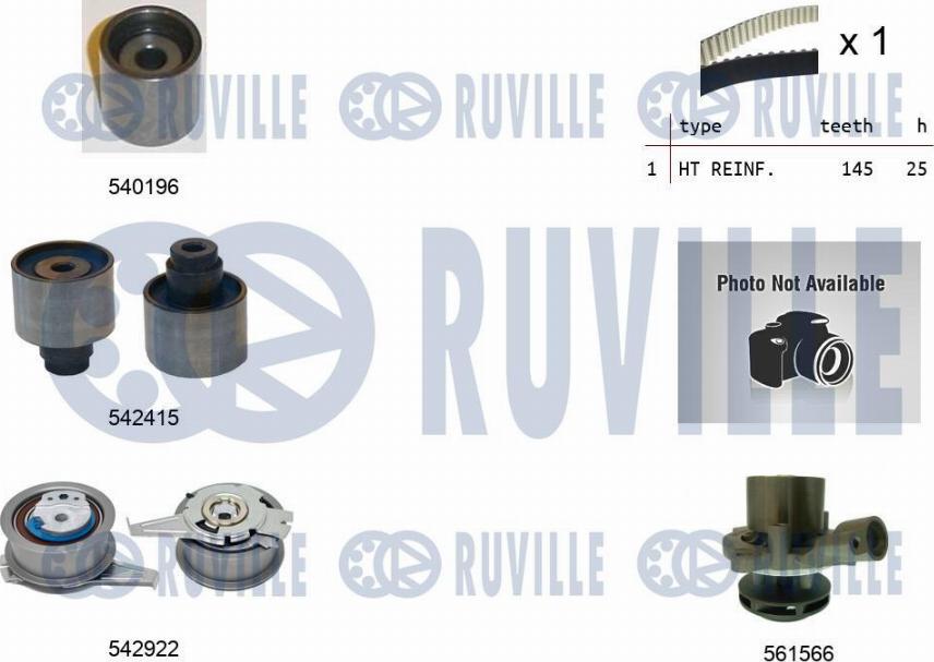 Ruville 5505061 - Водна помпа+ к-кт ангренажен ремък vvparts.bg
