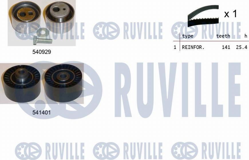 Ruville 550513 - Комплект ангренажен ремък vvparts.bg