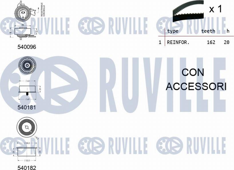 Ruville 550040 - Комплект ангренажен ремък vvparts.bg