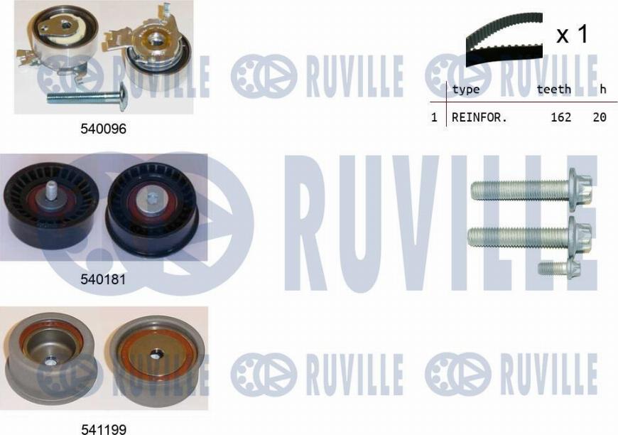 Ruville 550041 - Комплект ангренажен ремък vvparts.bg
