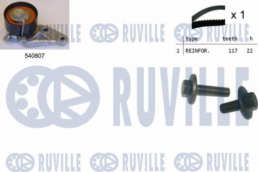 Ruville 550047 - Комплект ангренажен ремък vvparts.bg