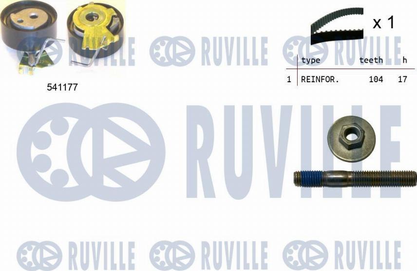 Ruville 550051 - Комплект ангренажен ремък vvparts.bg