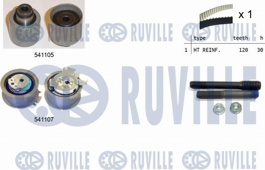 Ruville 550061 - Комплект ангренажен ремък vvparts.bg