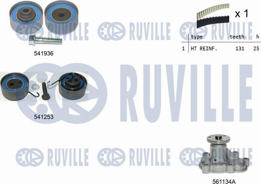 Ruville 5500632 - Водна помпа+ к-кт ангренажен ремък vvparts.bg