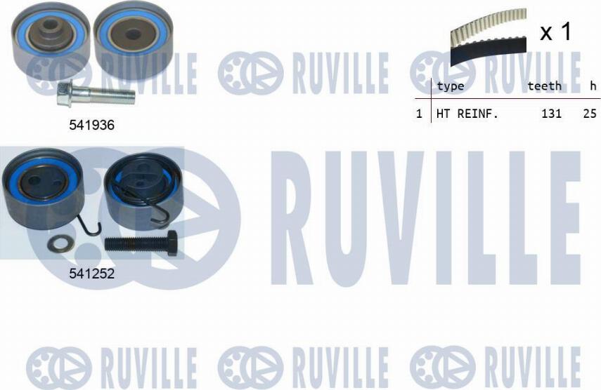 Ruville 550062 - Комплект ангренажен ремък vvparts.bg