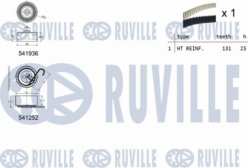 Ruville 550062 - Комплект ангренажен ремък vvparts.bg