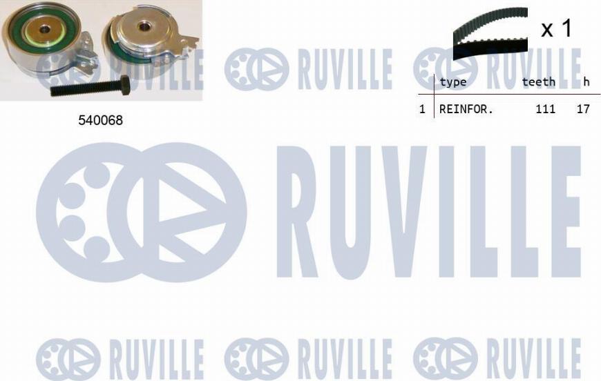Ruville 550005 - Комплект ангренажен ремък vvparts.bg