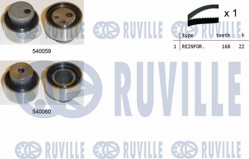 Ruville 550003 - Комплект ангренажен ремък vvparts.bg