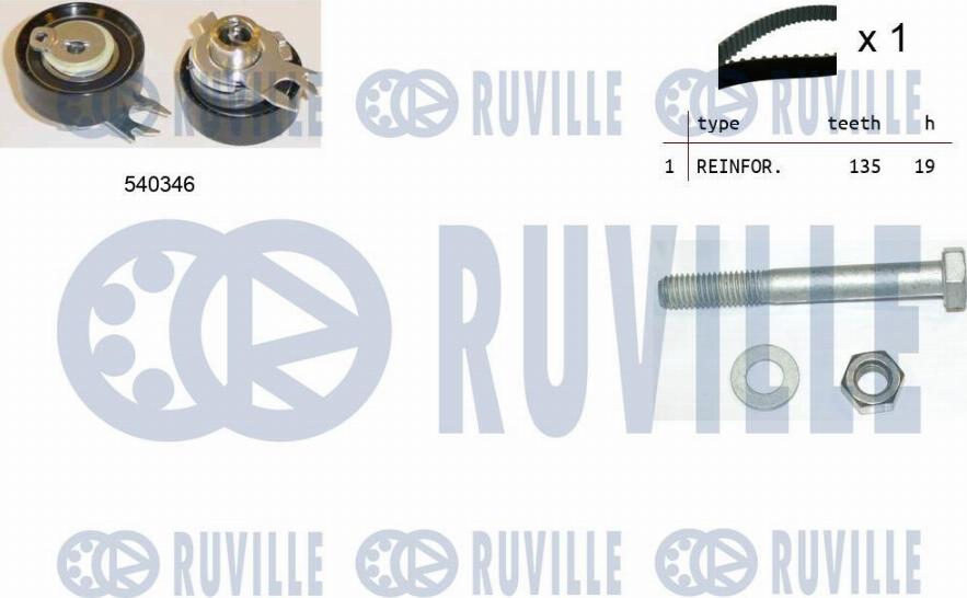 Ruville 550007 - Комплект ангренажен ремък vvparts.bg