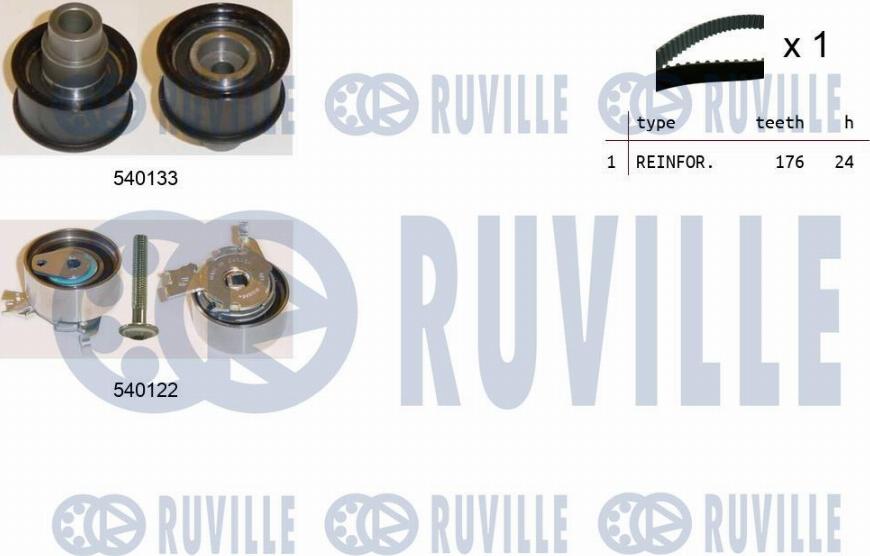 Ruville 550089 - Комплект ангренажен ремък vvparts.bg