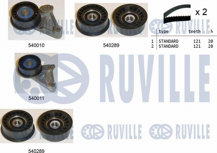 Ruville 550084 - Комплект ангренажен ремък vvparts.bg