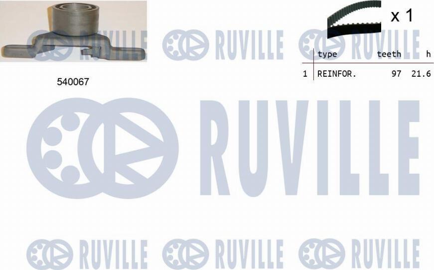 Ruville 550086 - Комплект ангренажен ремък vvparts.bg
