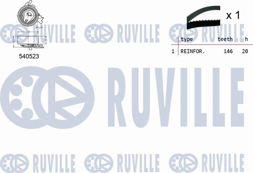 Ruville 550088 - Комплект ангренажен ремък vvparts.bg