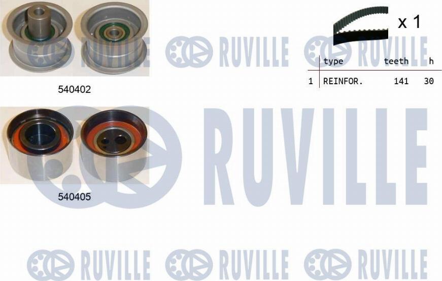 Ruville 550087 - Комплект ангренажен ремък vvparts.bg
