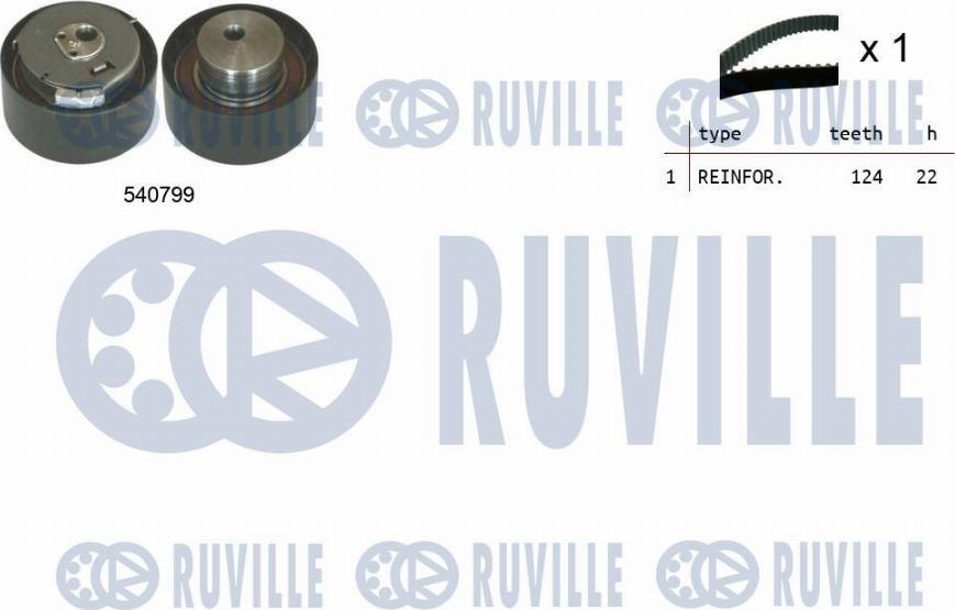 Ruville 550034 - Комплект ангренажен ремък vvparts.bg