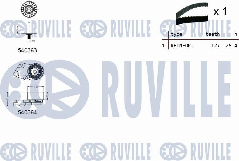 Ruville 550035 - Комплект ангренажен ремък vvparts.bg