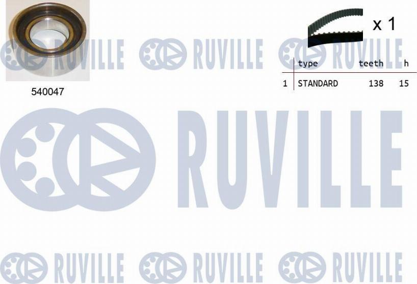 Ruville 550033 - Комплект ангренажен ремък vvparts.bg