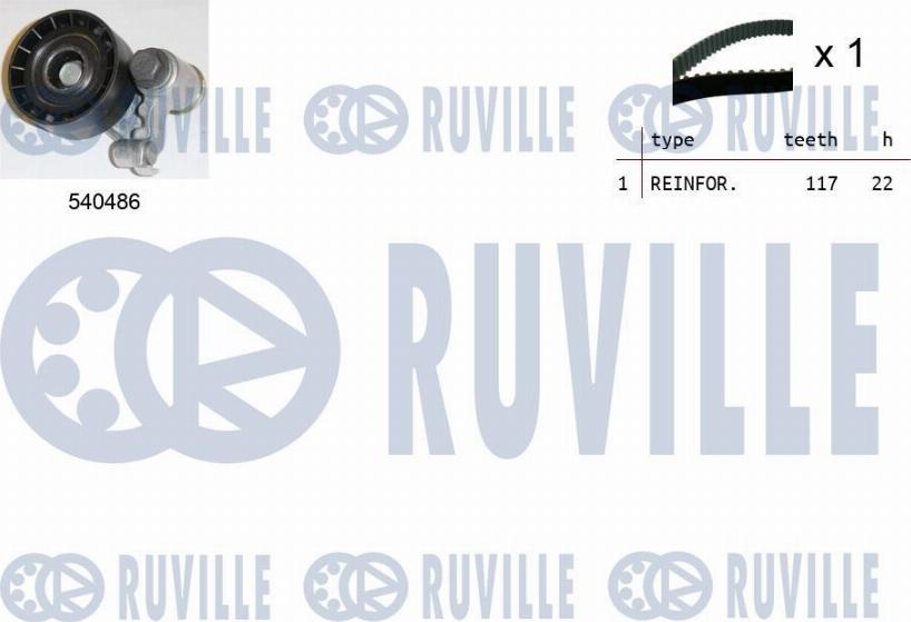 Ruville 550029 - Комплект ангренажен ремък vvparts.bg