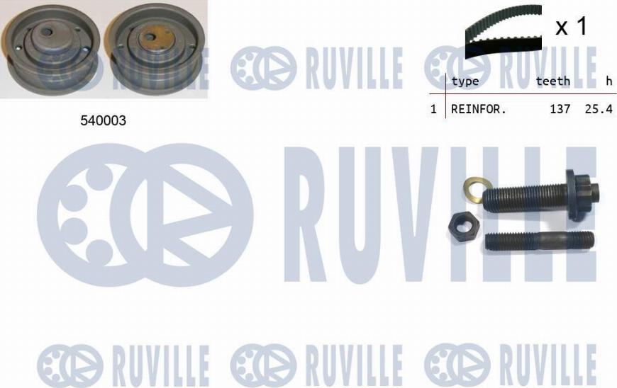 Ruville 550074 - Комплект ангренажен ремък vvparts.bg