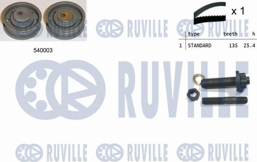 Ruville 550071 - Комплект ангренажен ремък vvparts.bg