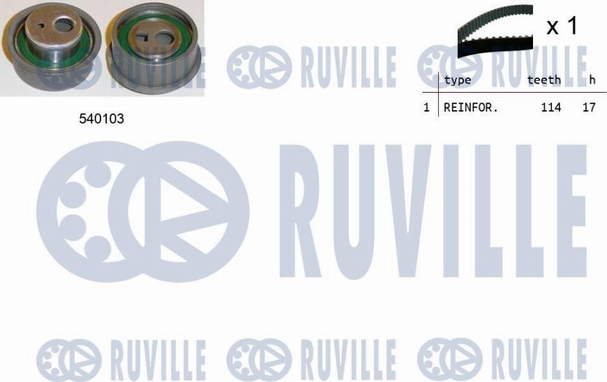 Ruville 550073 - Комплект ангренажен ремък vvparts.bg