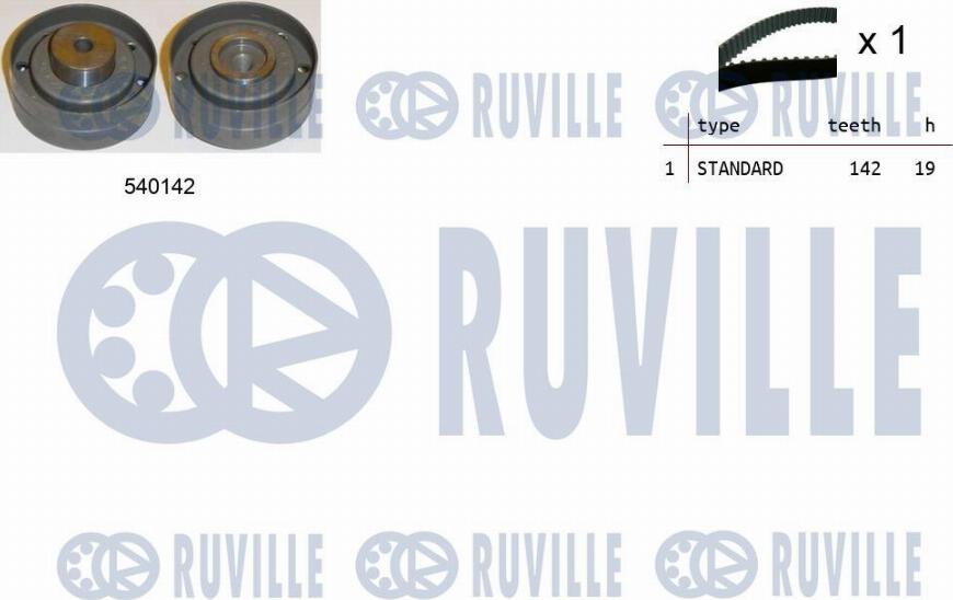 Ruville 550199 - Комплект ангренажен ремък vvparts.bg