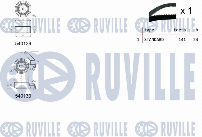 Ruville 550192 - Комплект ангренажен ремък vvparts.bg