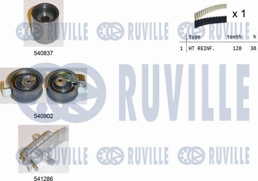 Ruville 550149 - Комплект ангренажен ремък vvparts.bg